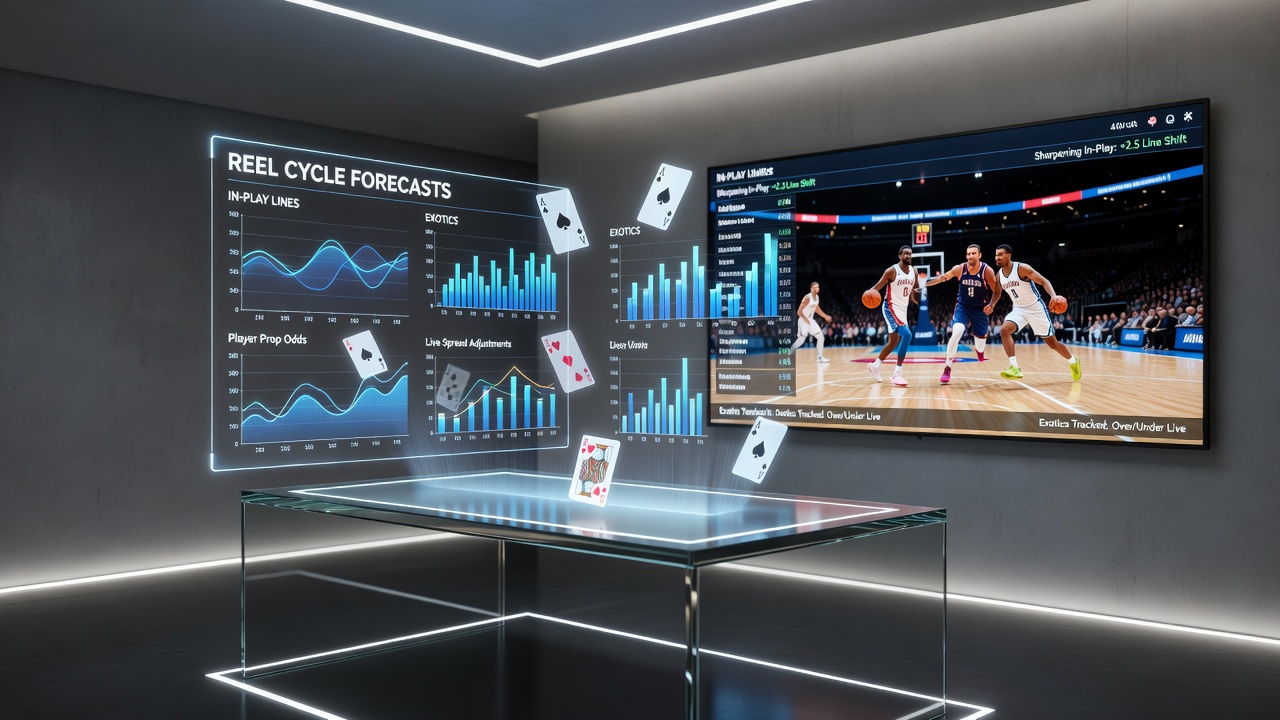 Card table intuition guiding reel cycle forecasts to sharpen in-play lines on court action and track exotics