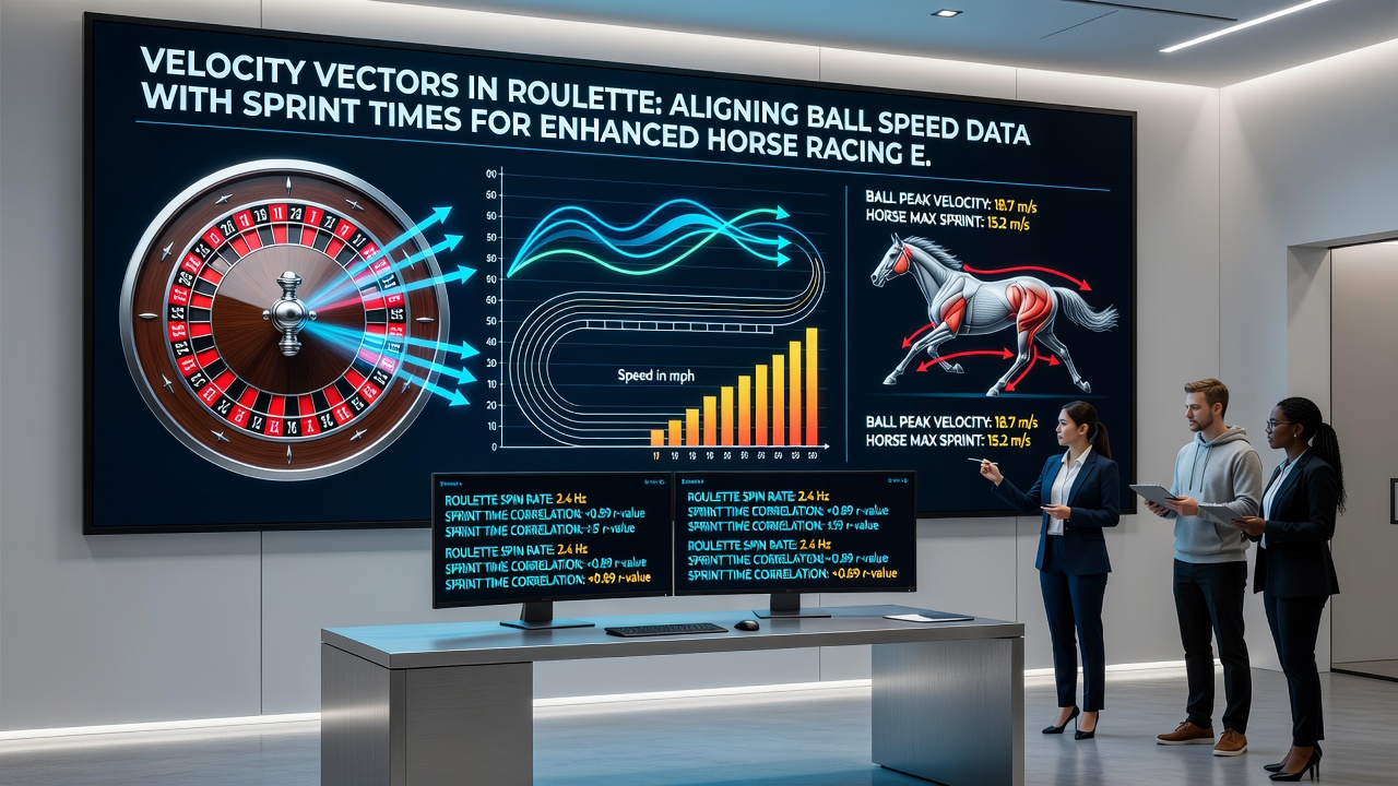 Comparative chart of horse sprint velocity vectors aligned with roulette ball speed decay curves